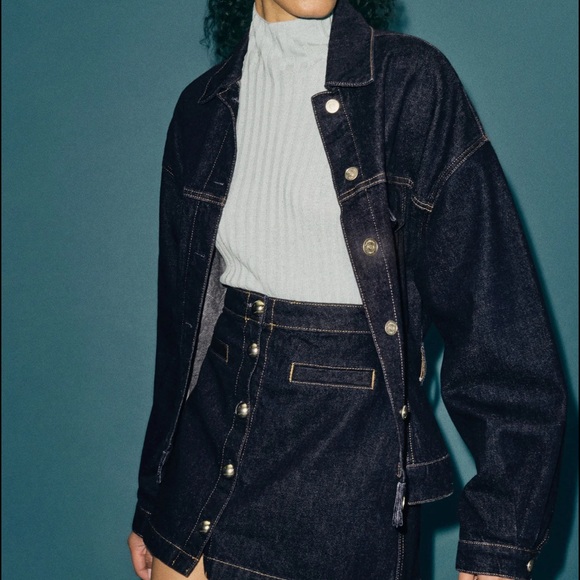 Reformation Amara Denim Button-Front Mini Skirt - Picture 2 of 7